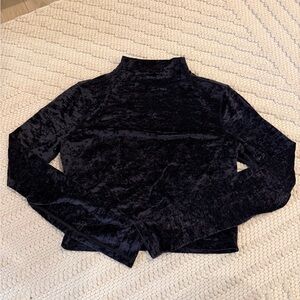 lululemon all aligned mock neck crushed velvet Black Long Sleeve Top